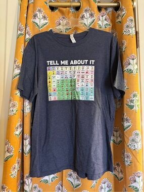 Bella Canvas Navy Graphic Tee "Tell Me About It"